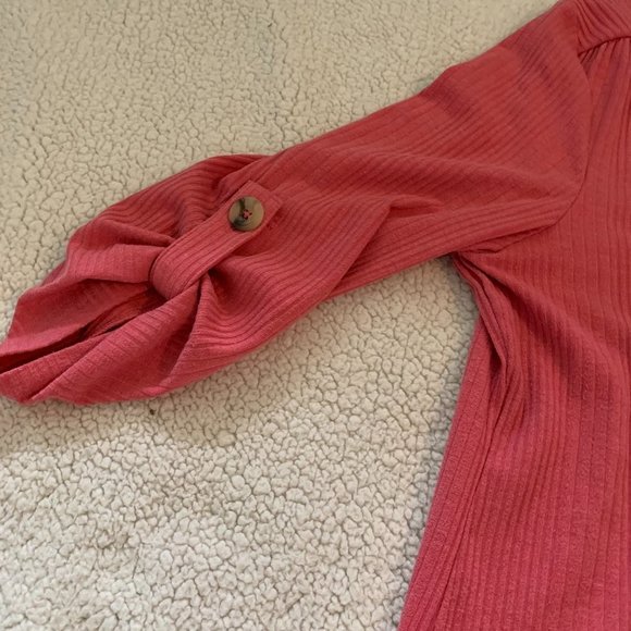 St Johns Bay Ribbed Salmon Tunic - M - Picture 3 of 5